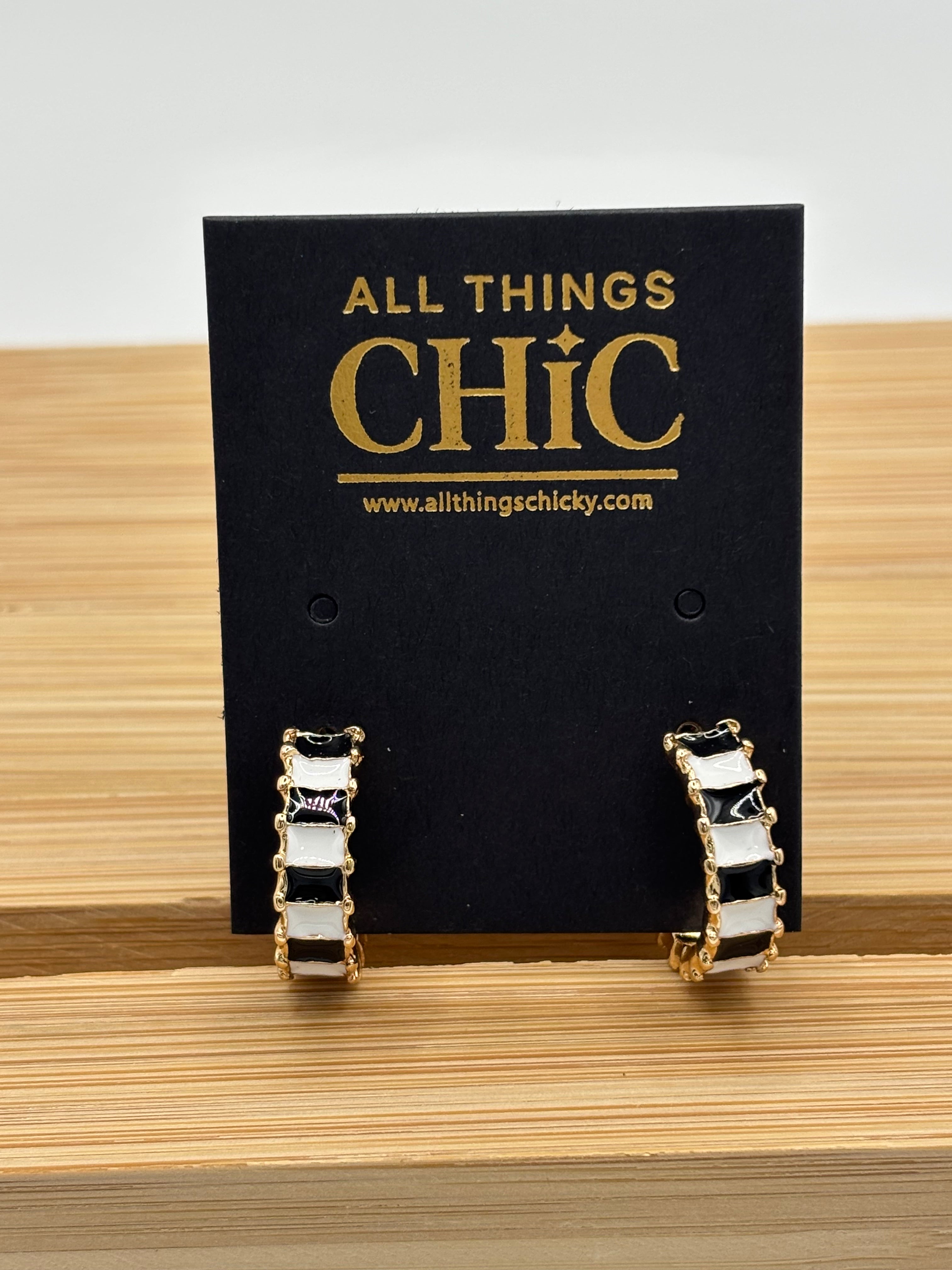 ATC Checkered Hoop Earrings Preorder