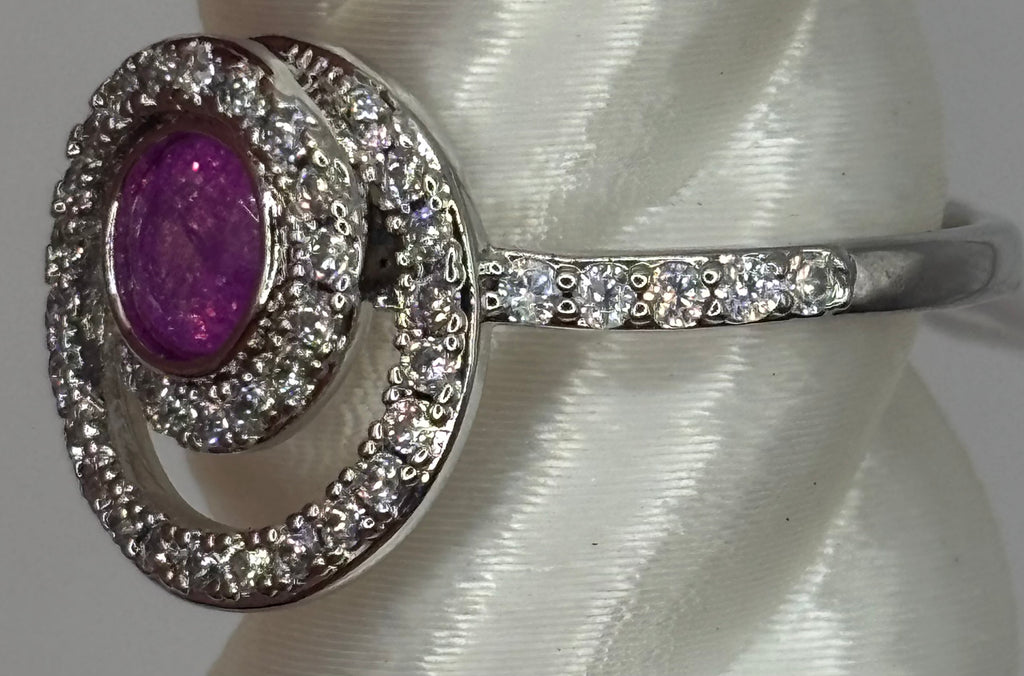BP Lavender Ice Crystal Rhodium Ring Size 9