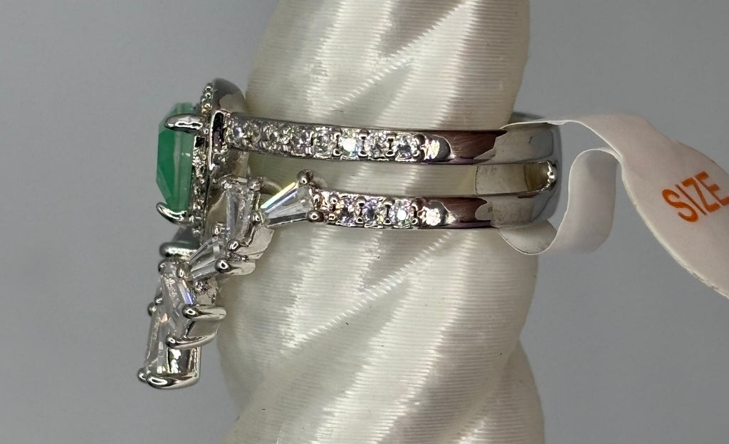 BP Mint Tourmaline Rhodium Ring Size 6
