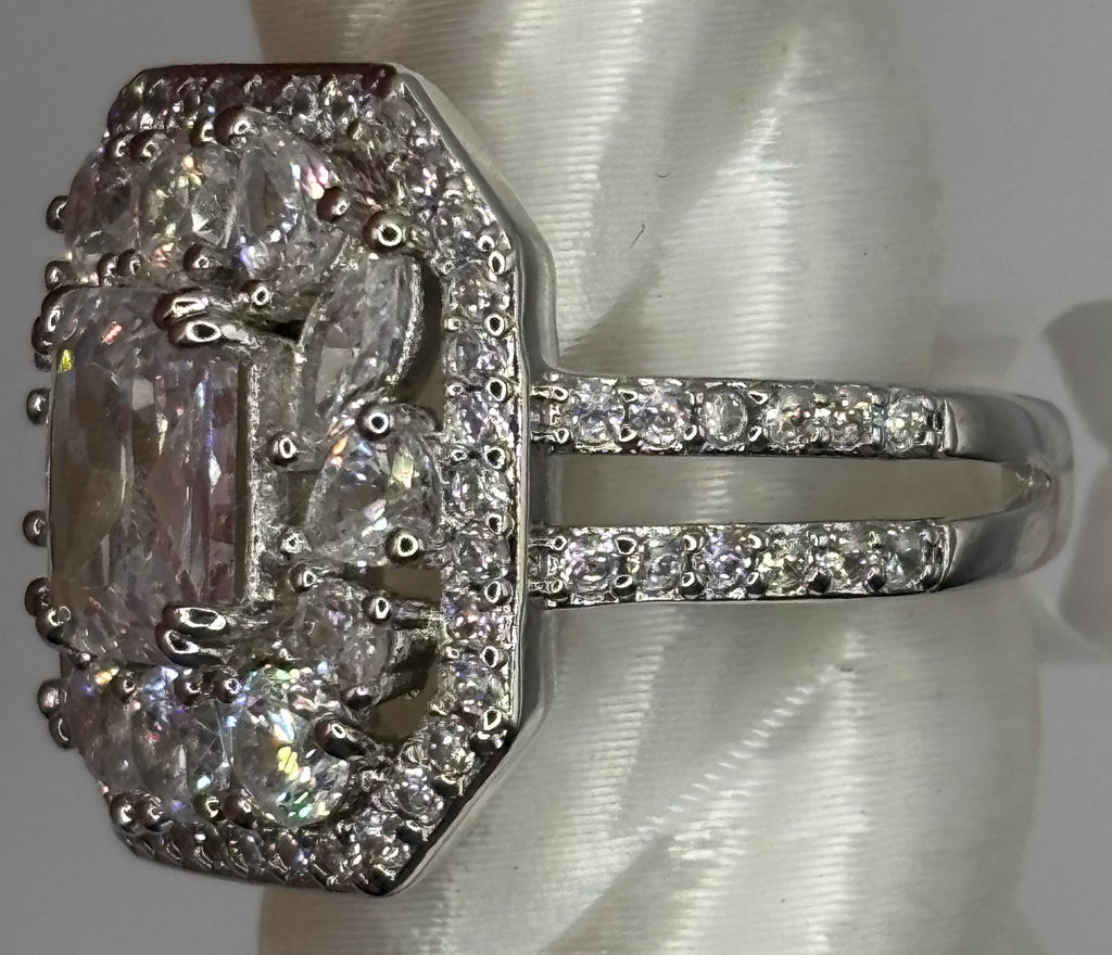 BP Diamond CZ Rhodium Ring Size 6