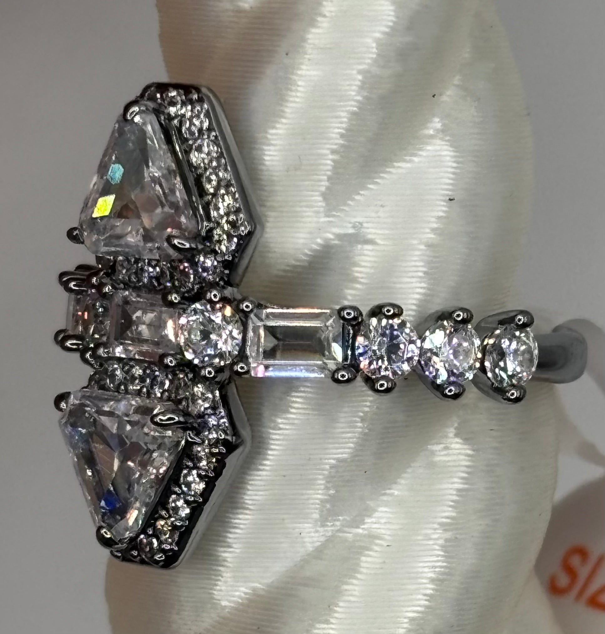 BP CZ Hematite Ring Size 6