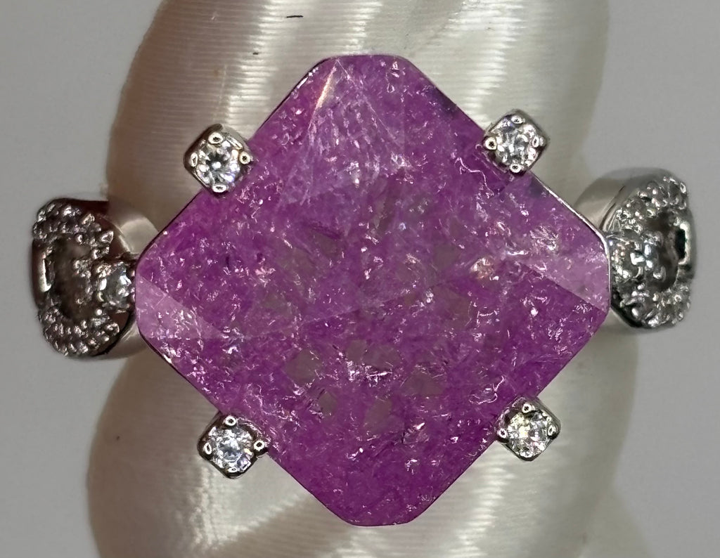 BP Iris Ice Crystal Rhodium Ring Size 8