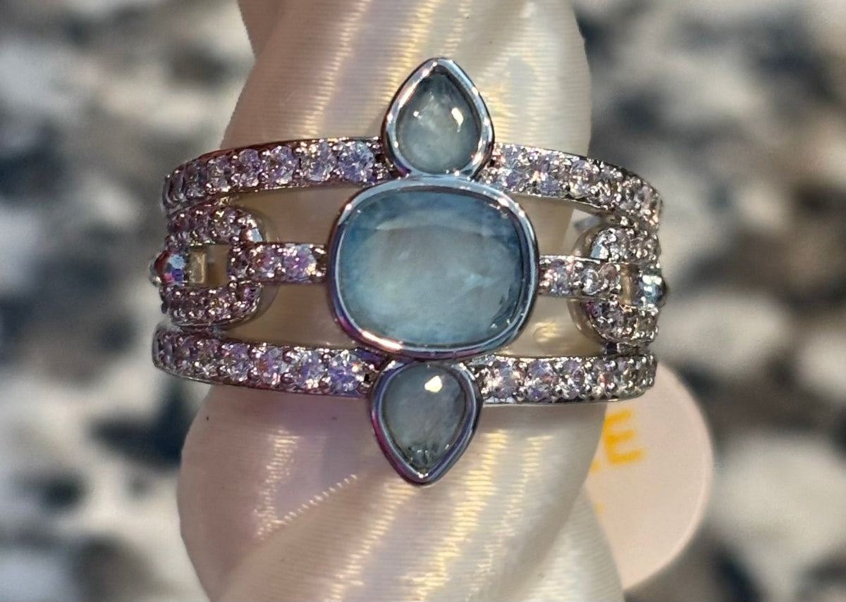 BP Blue Spinel Rhodium Ring Size 7 – All Things Chic
