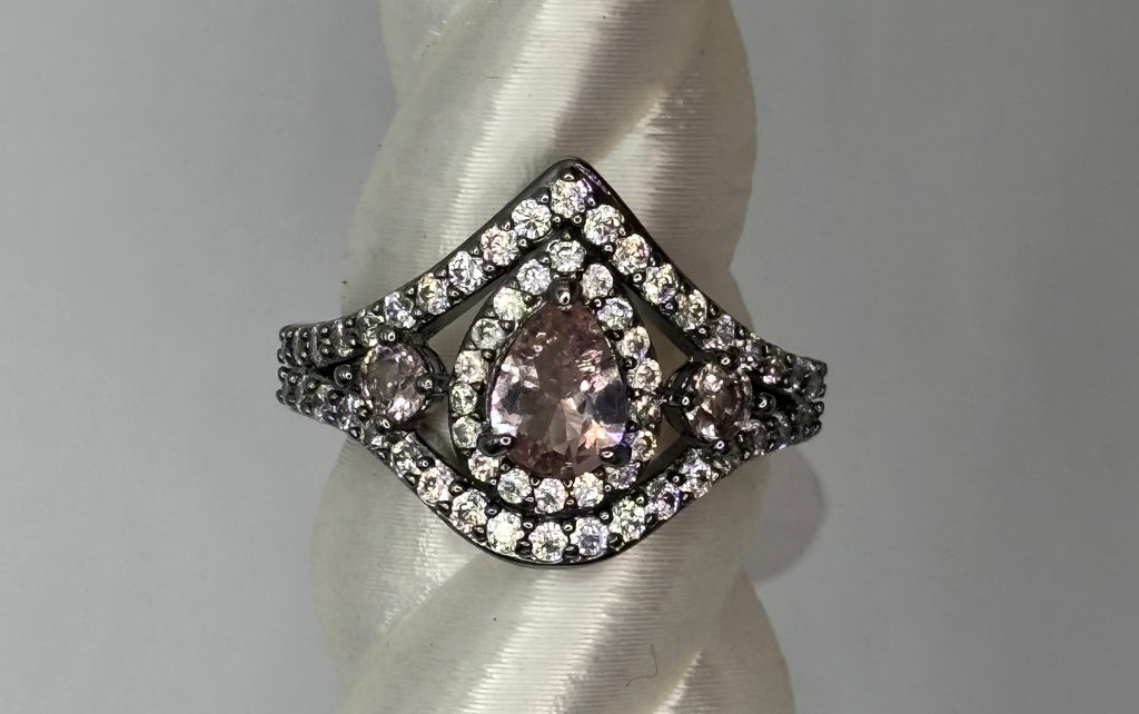 BP Rose Quartz Hematite Ring Size 7