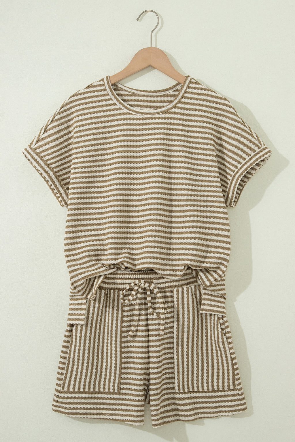 Casual Striped Stretchy 2 Piece Set