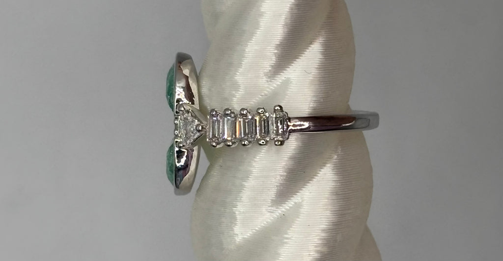 BP Emerald Ice Crystal Rhodium Ring Size 6