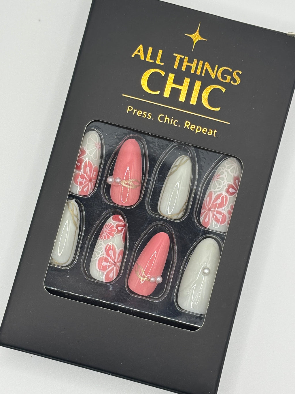 Pretty In Pink Press-On Nails Medium