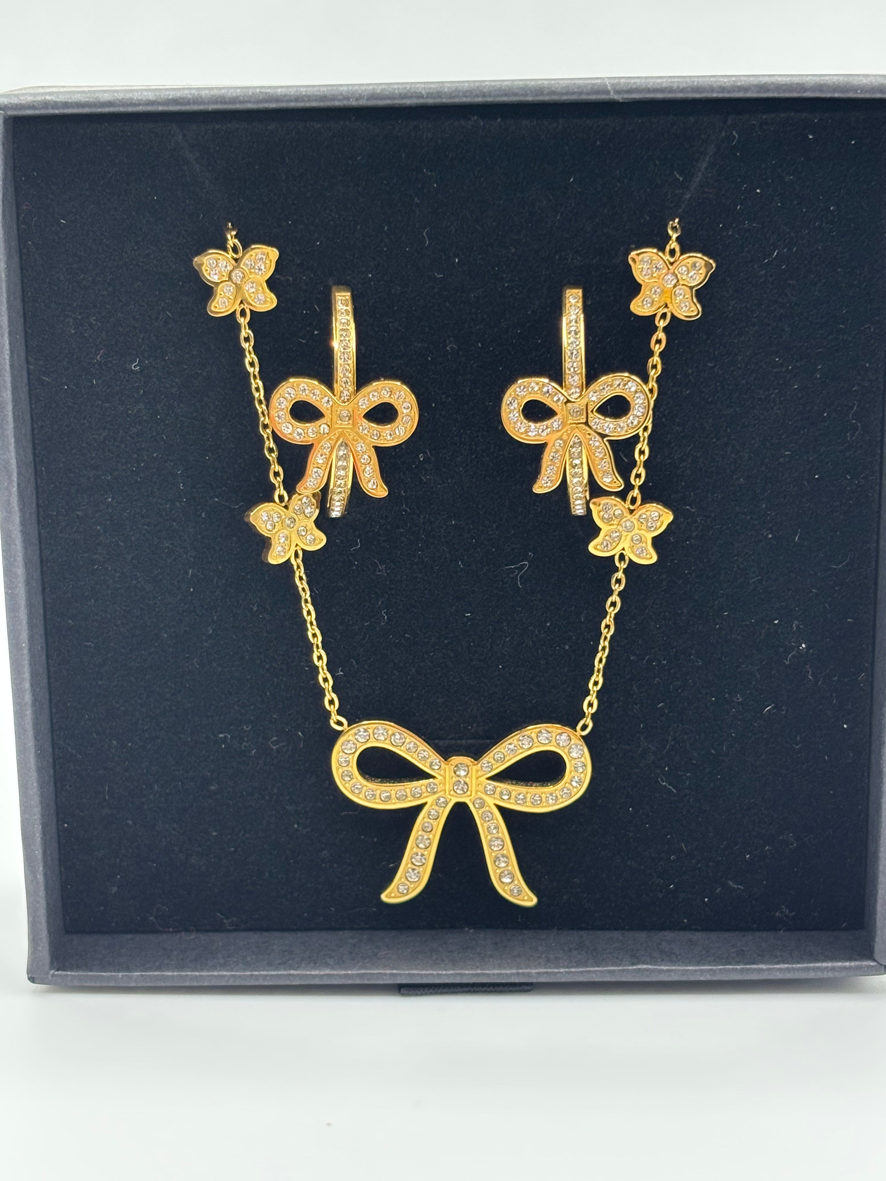 ATC Custom Bow Earring and Necklace Set
