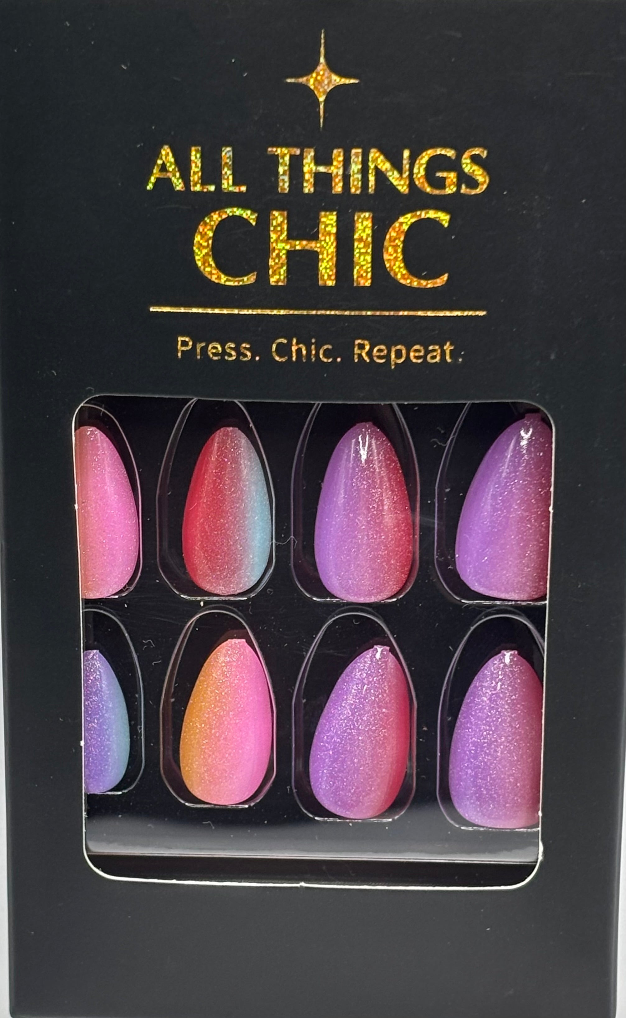 Rainbow Bright Press-On Nails Short