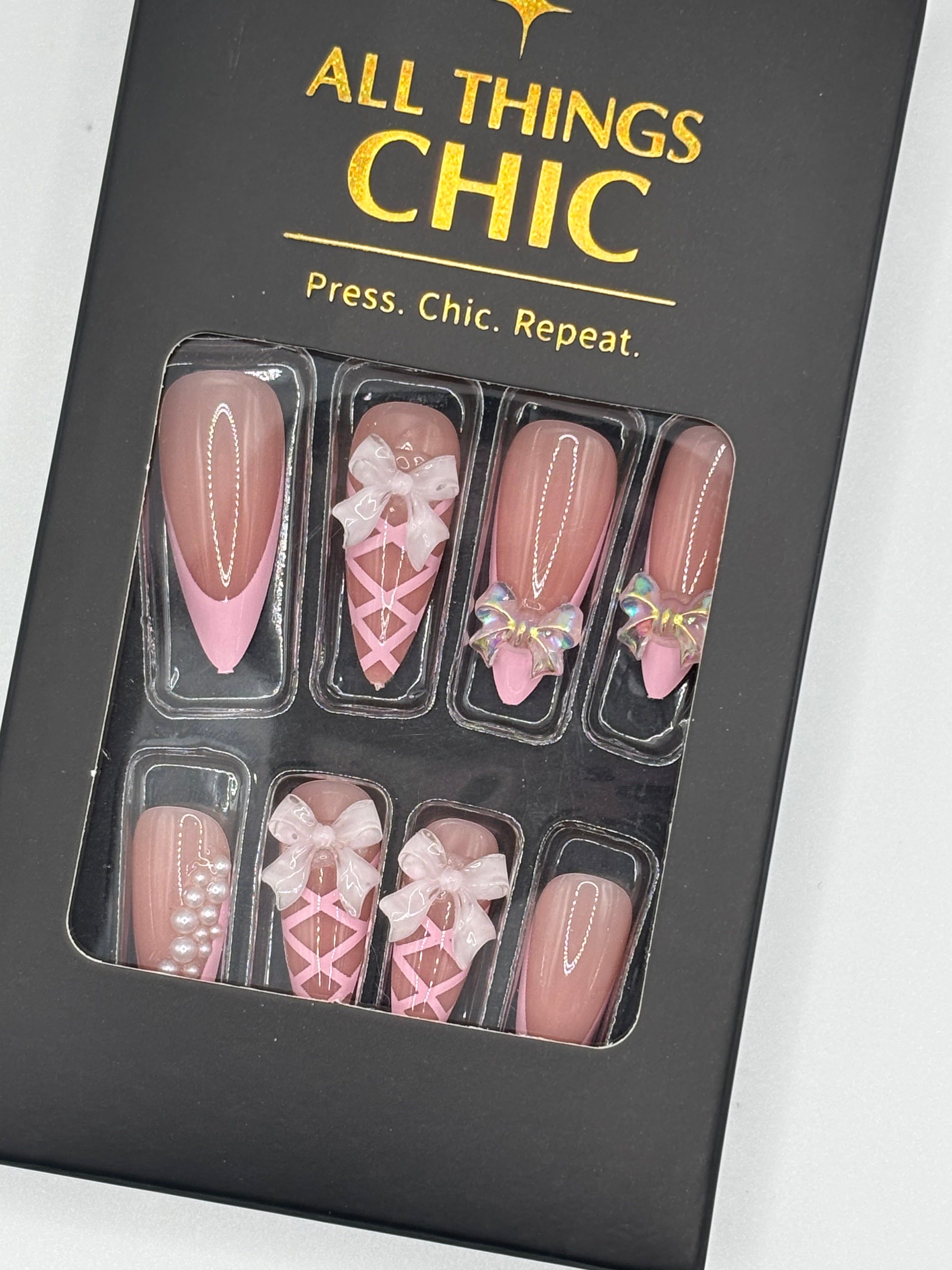 Ballet & Bows Press On Nails Long