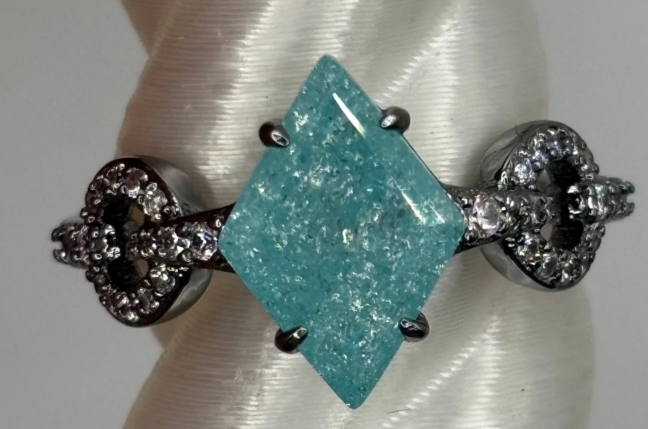 BP Blue Ice Crystal Hematite Ring Size 8