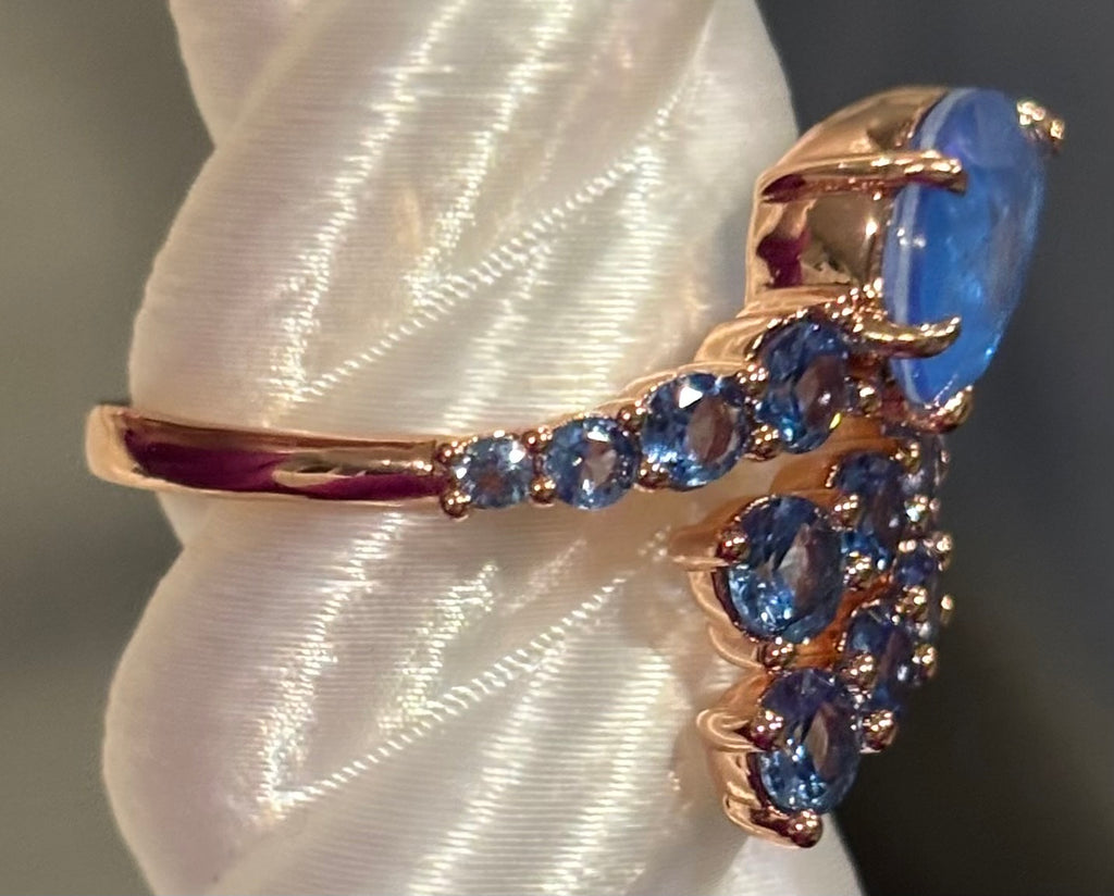 BP Blue Quartz Rose Gold Size 10