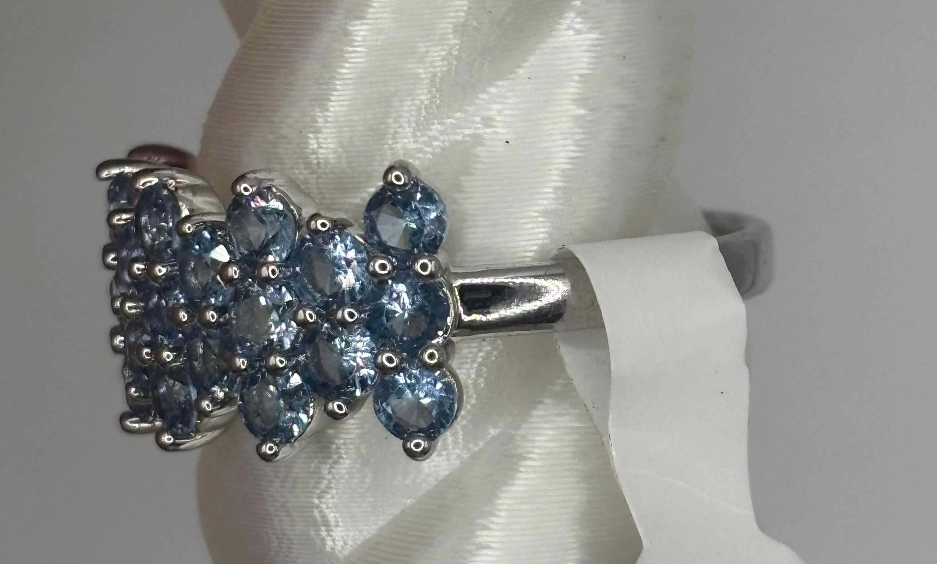 BP Blue Spinel Rhodium Ring Size 11