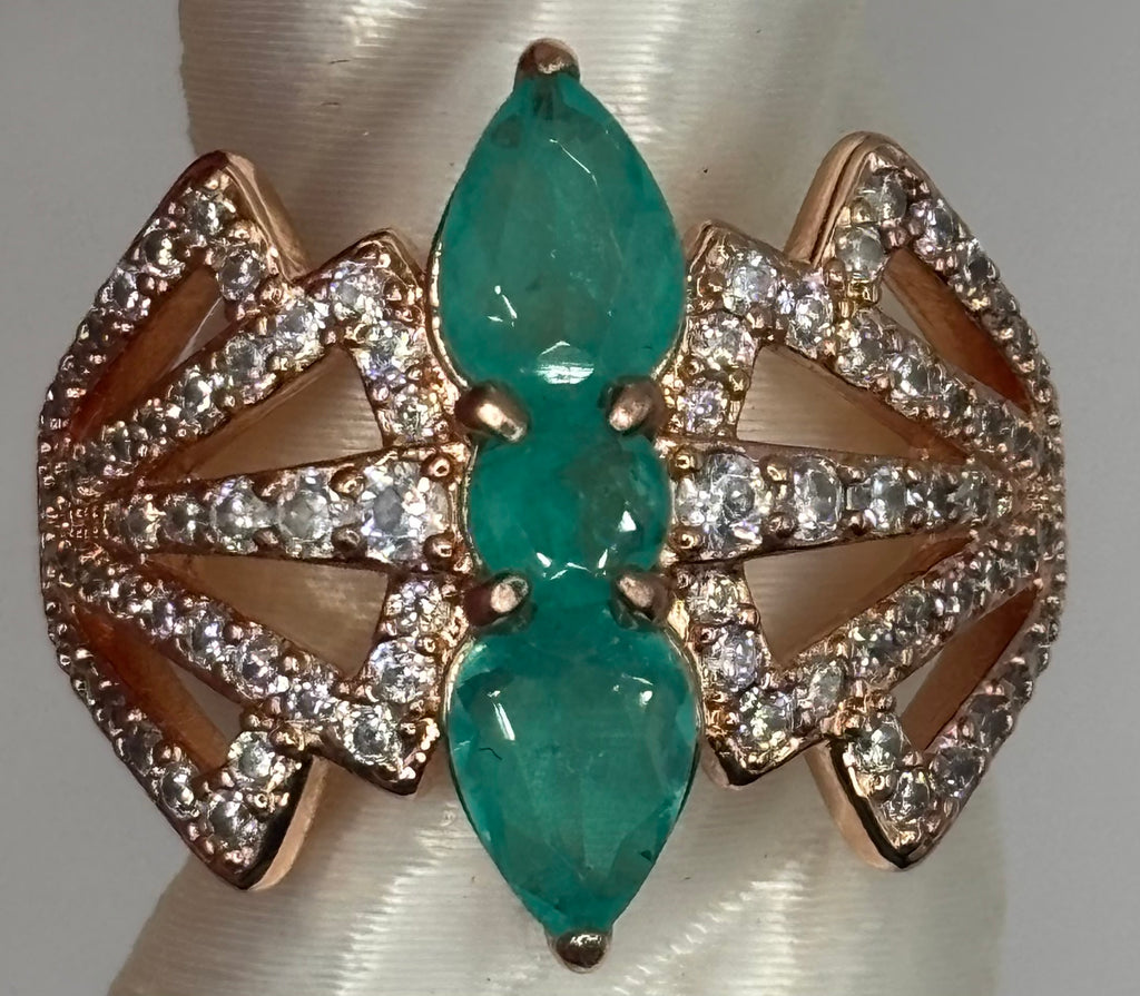 BP Emerald Rose Gold Ring Size 7