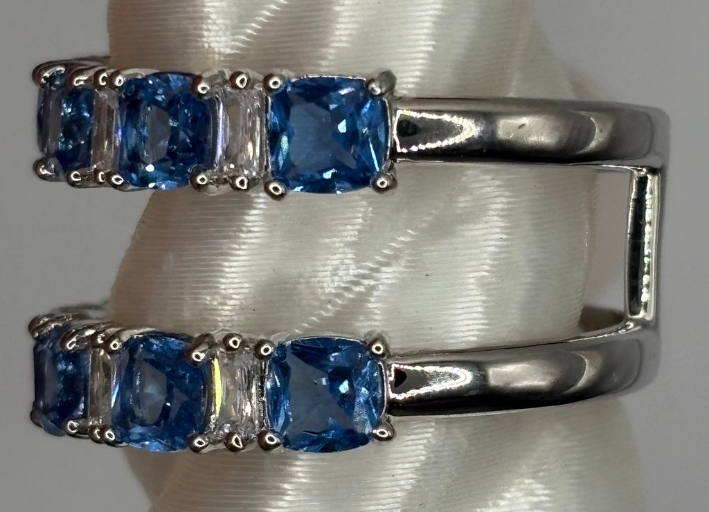 BP Blue Spinel Rhodium Ring Size 9