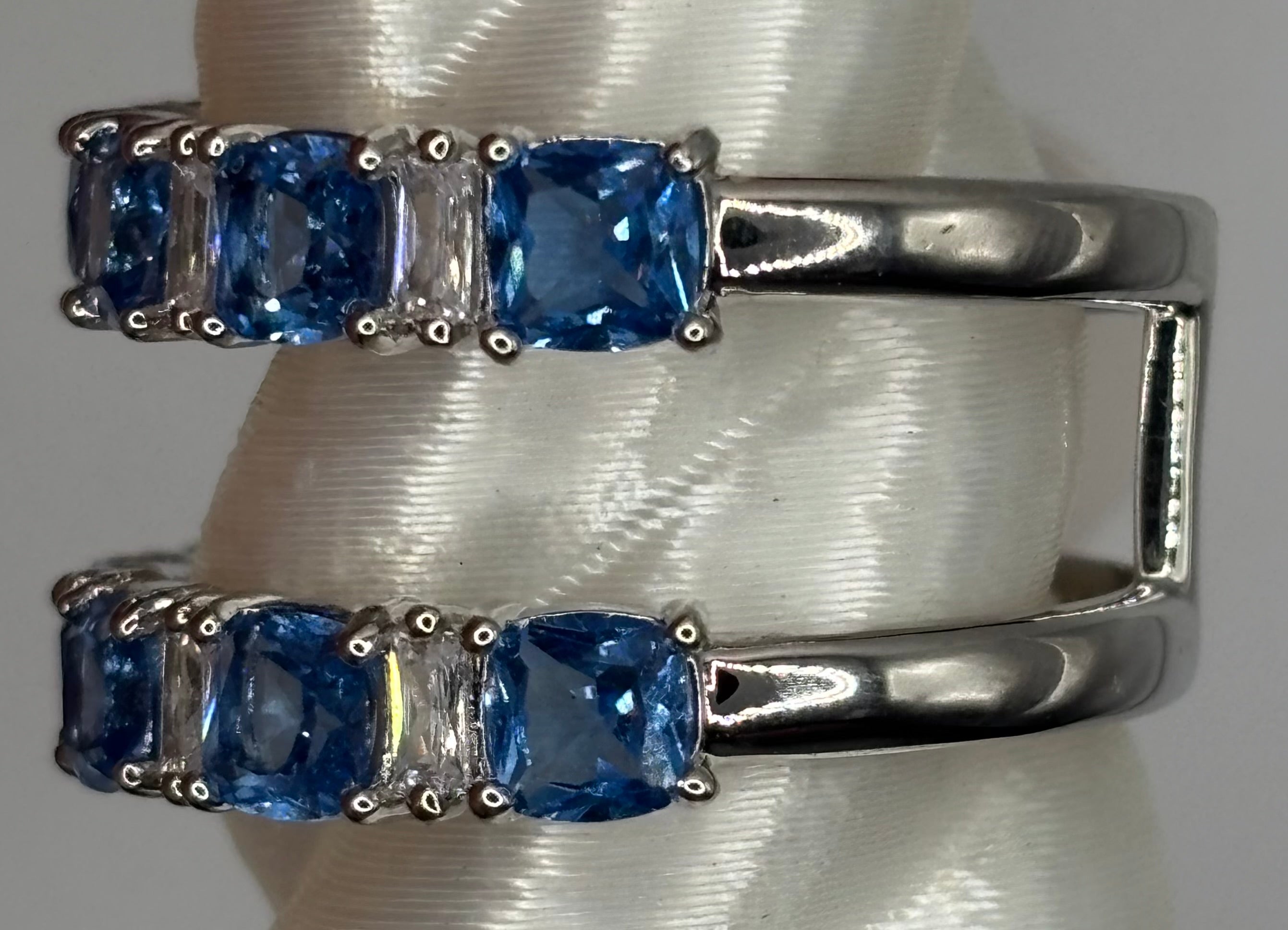 BP Blue Spinel Rhodium Ring Size 9