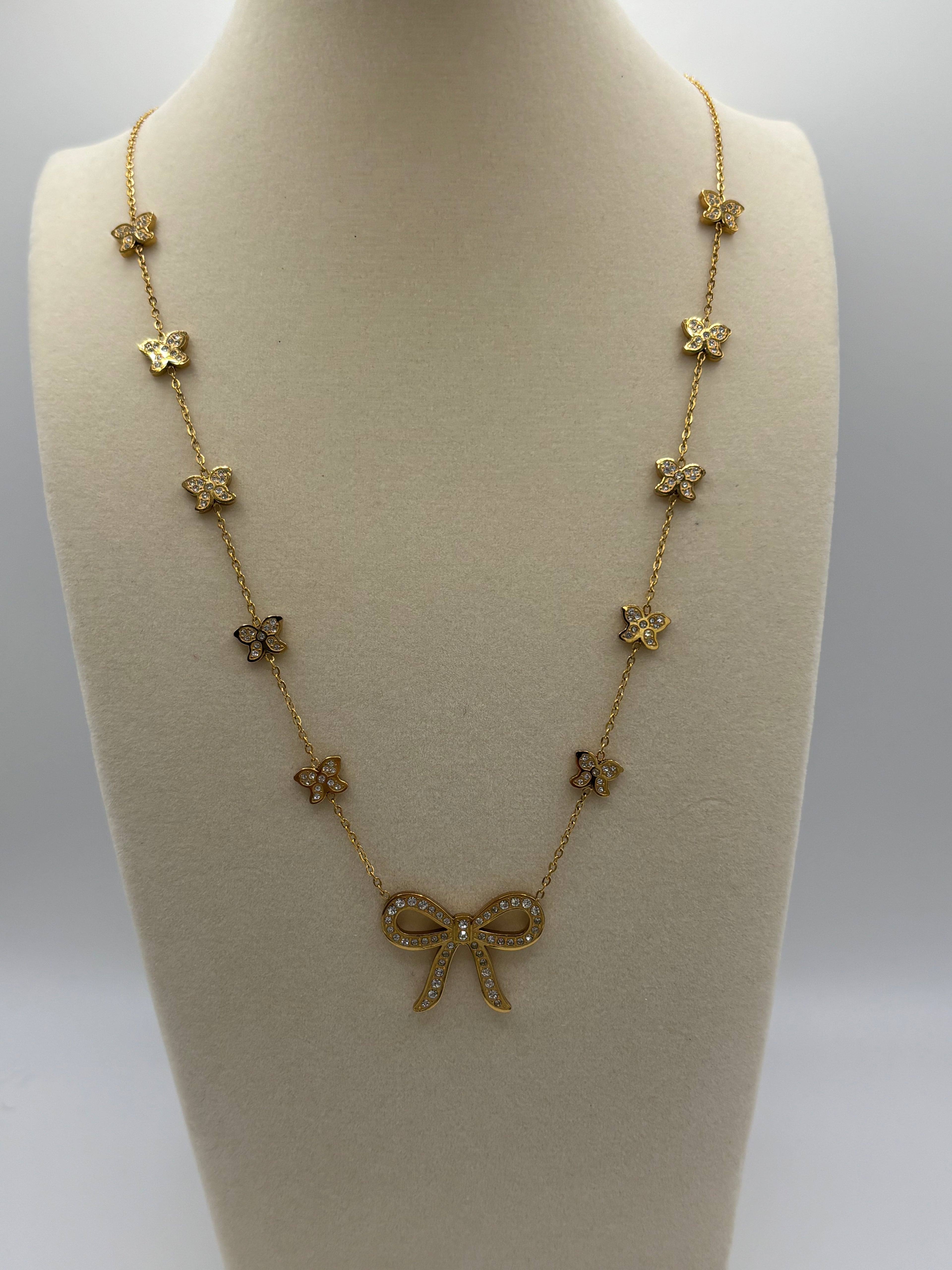 ATC Custom Bow Necklace Gold
