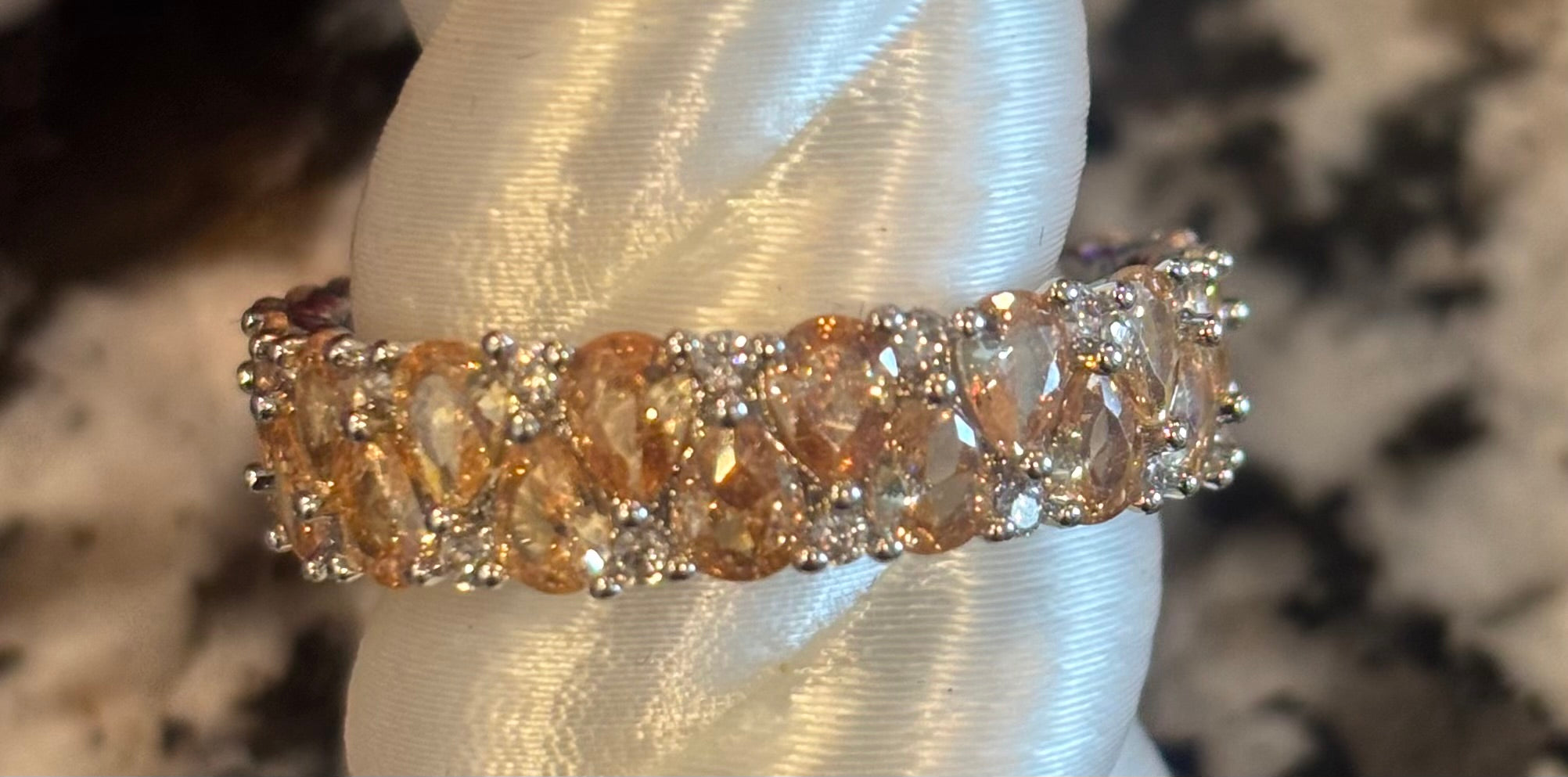 BP Smokey Topaz Rhodium Ring Size 10