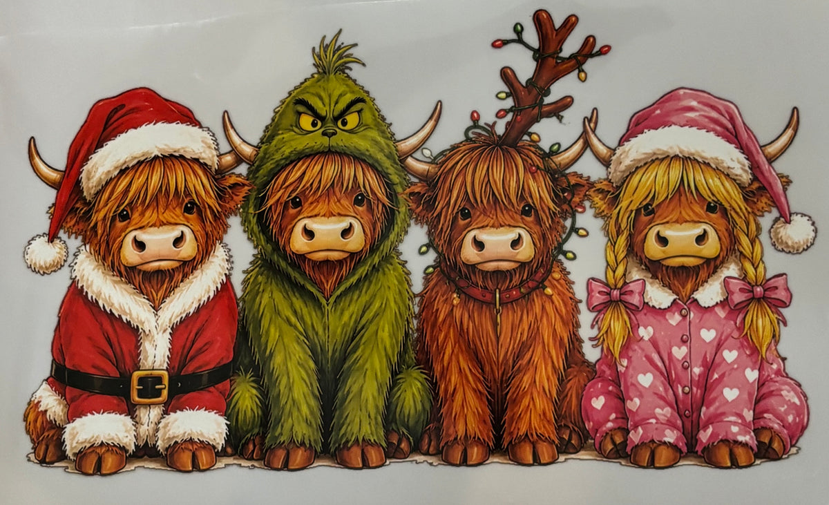 Grinch Highland Cows Shirt Design