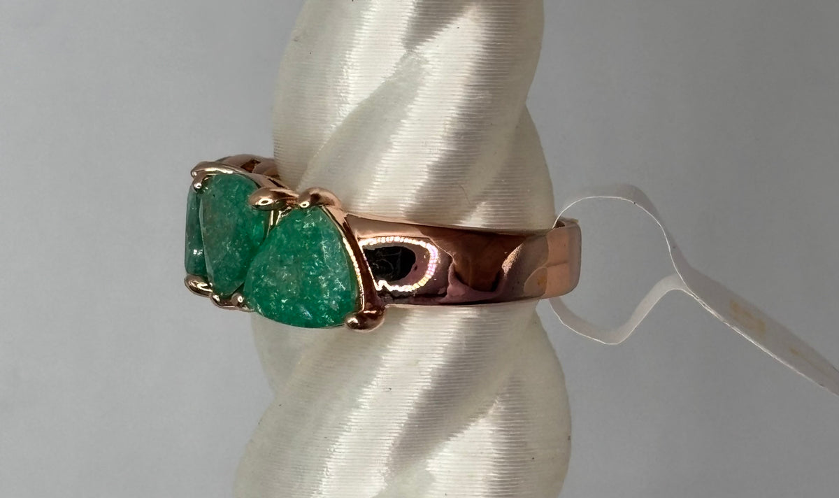 BP Emerald Ice Crystal Rose Gold Ring Size 7