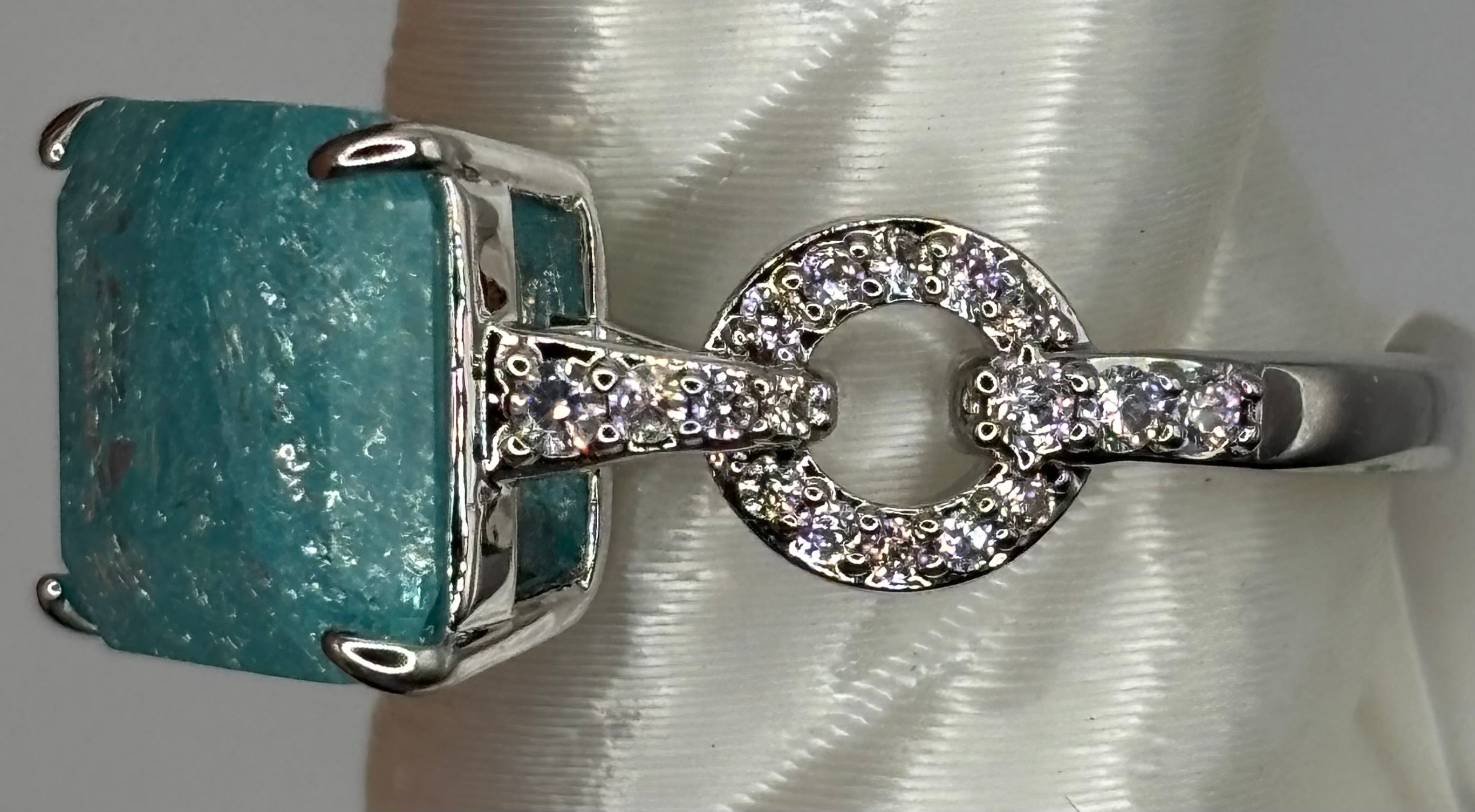 BP Blue Ice Crystal Rhodium Ring Size 8