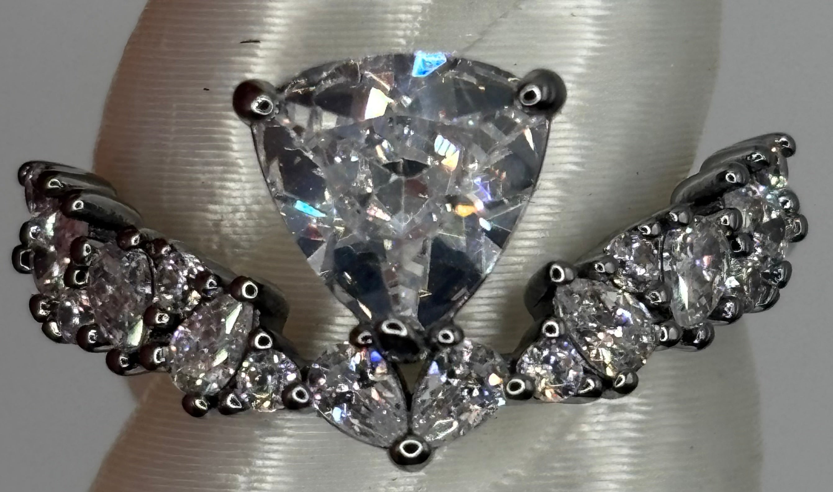 BP CZ Hematite Ring Size 7