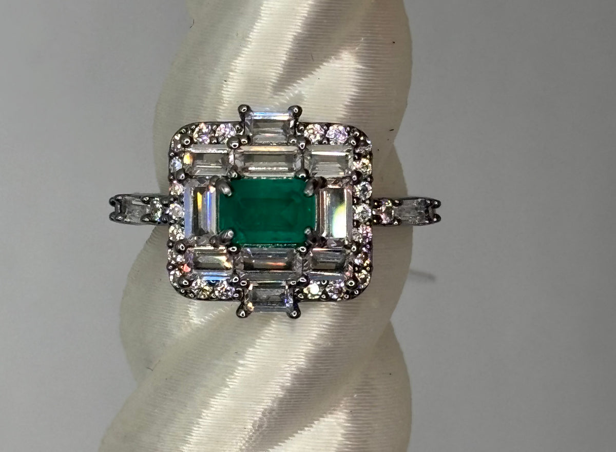BP Brazilian Emerald Hematite Ring Size 7