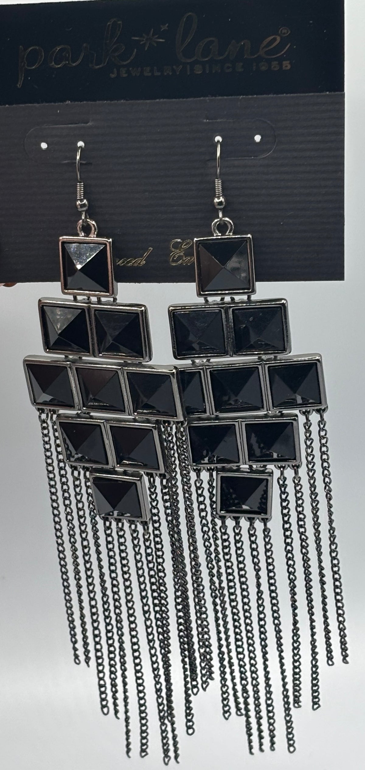 Park Lane Black Square Earrings