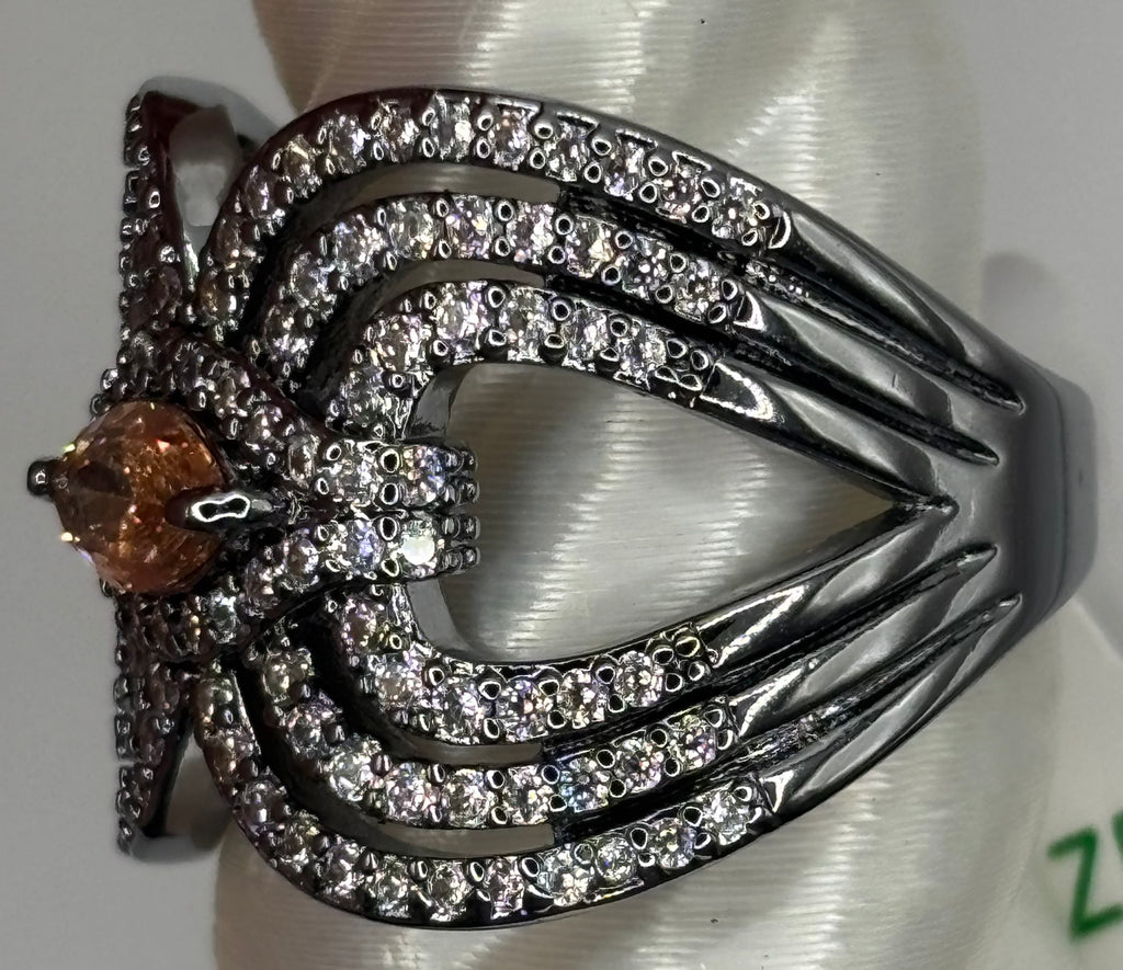 BP Smokey Topaz Hematite Ring Size 8