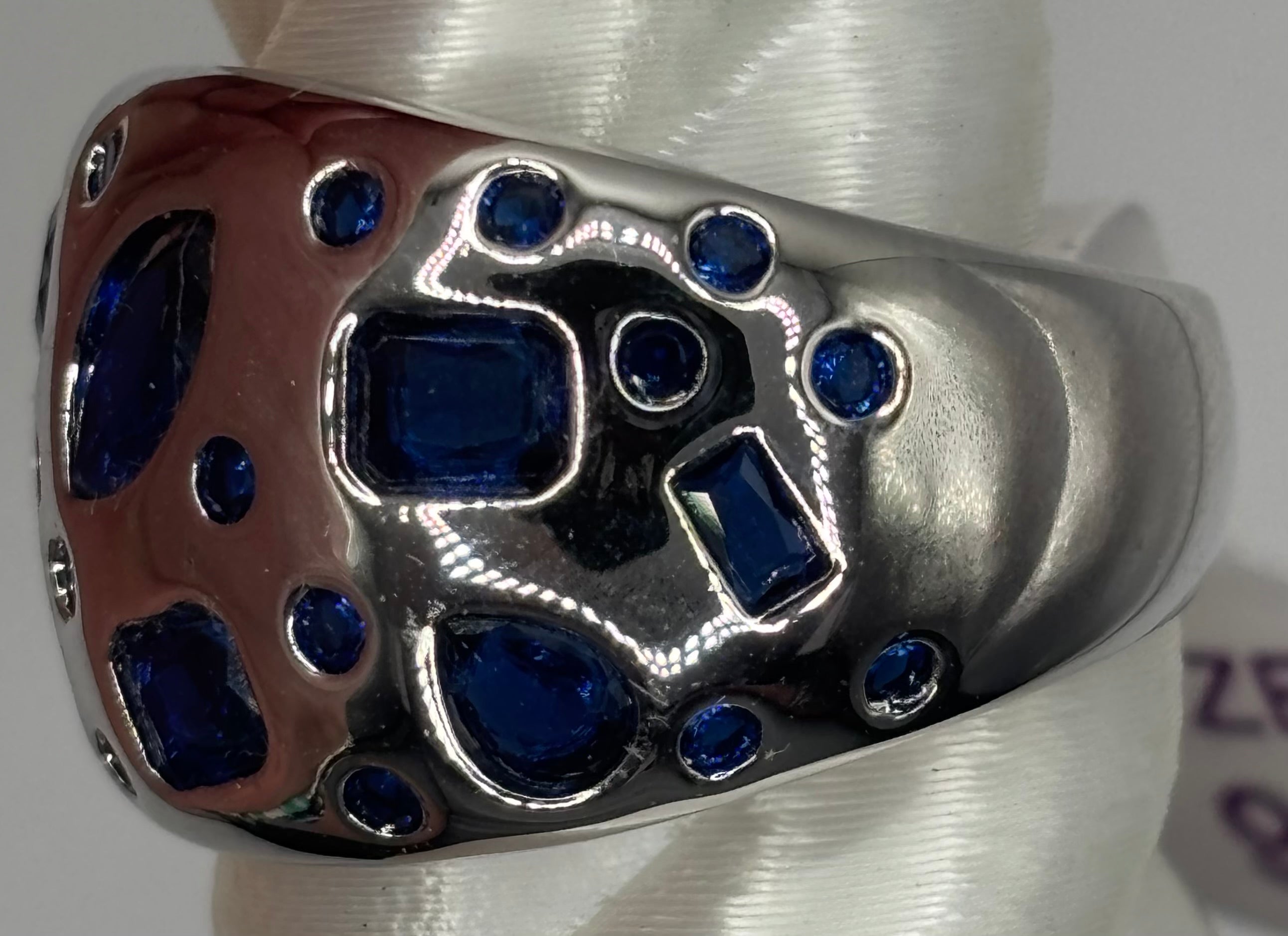 BP Sapphire Hematite Ring Size 9
