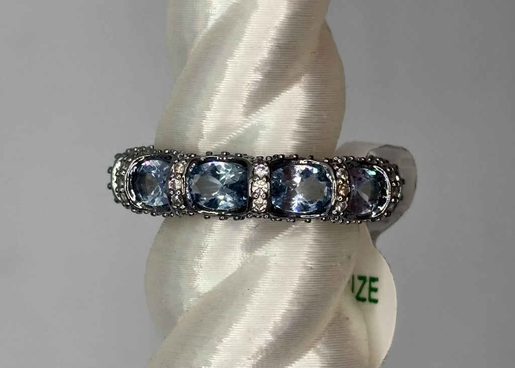 BP Aquamarine Hematite Ring Size 8