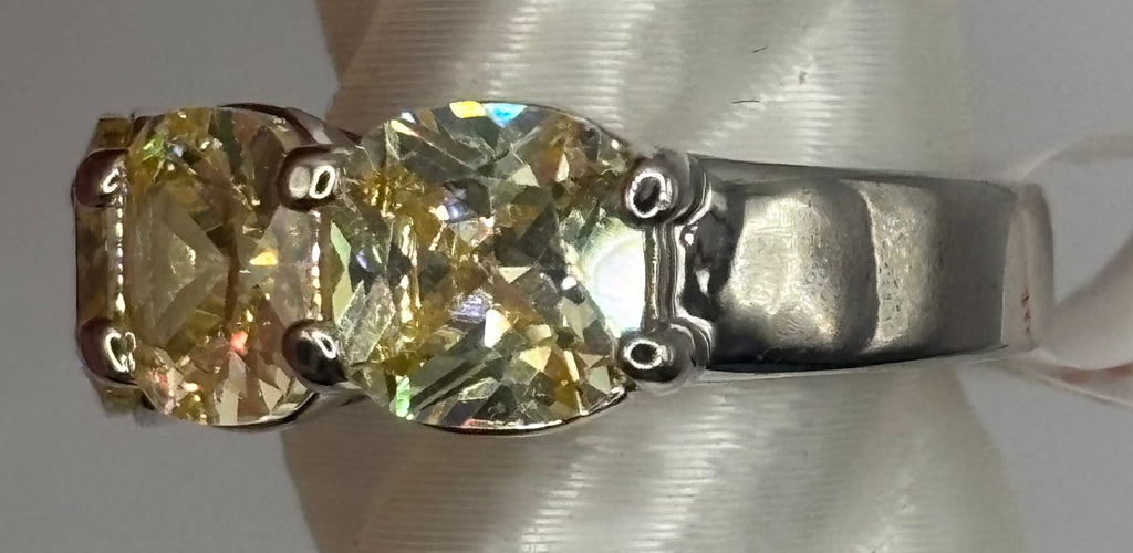 BP Lemon Cubic Zirconia Rhodium Ring Size 6