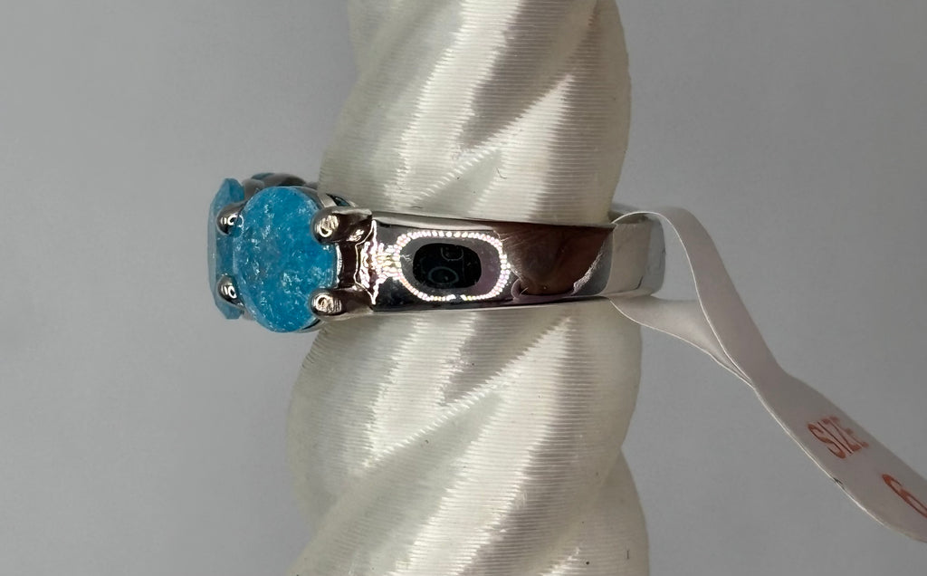 BP Blue Ice Crystal Rhodium Ring Size 6