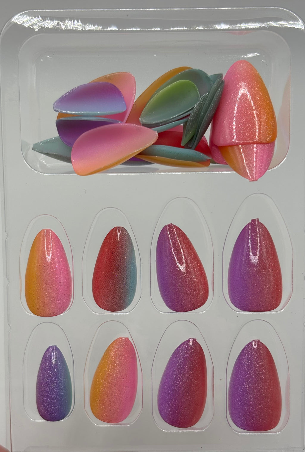 Rainbow Bright Press-On Nails Short