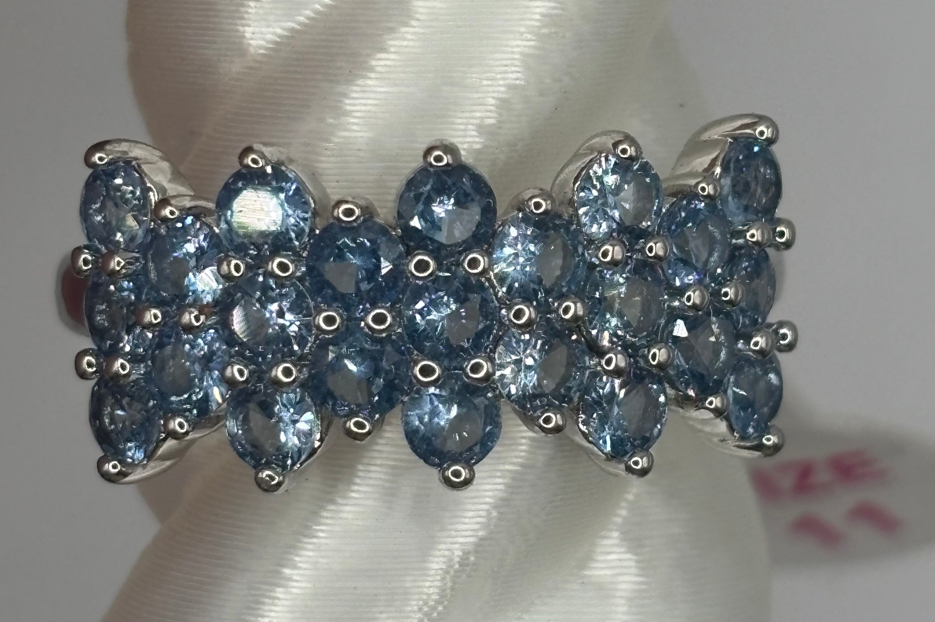BP Blue Spinel Rhodium Ring Size 11