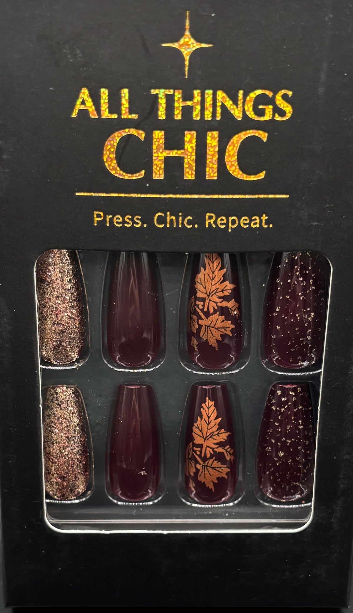 Fall In Leaves Press-On Nails Long