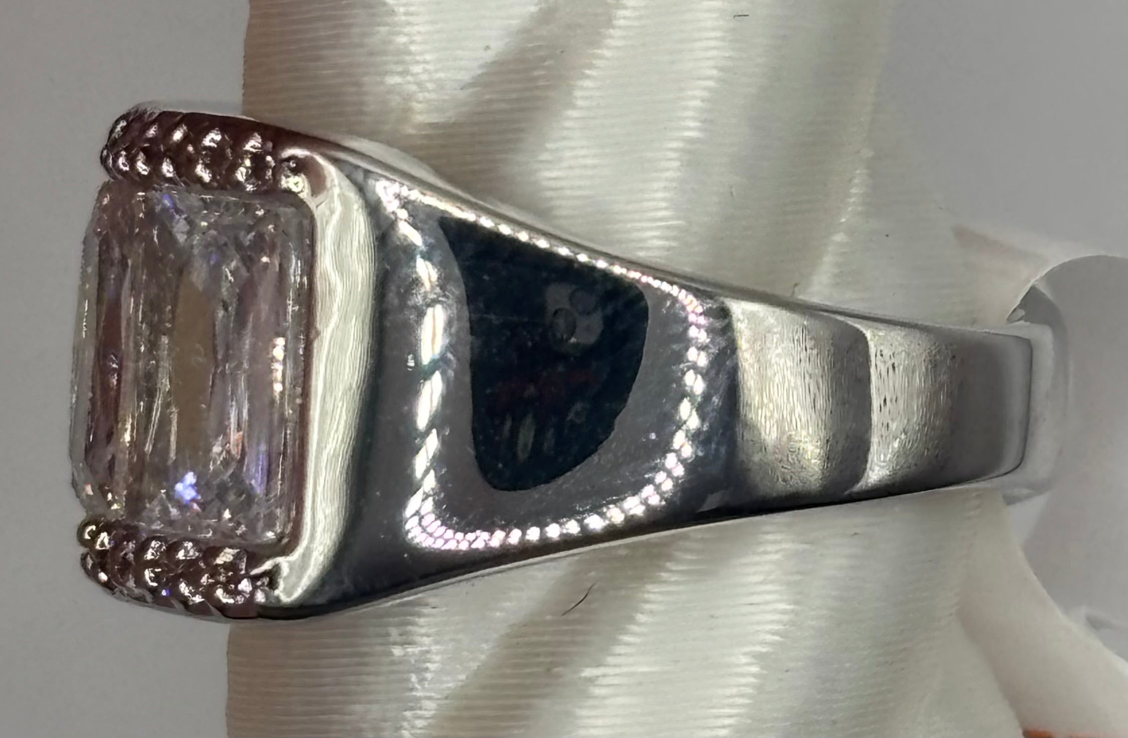 BP Diamond CZ Rhodium Ring Size 6