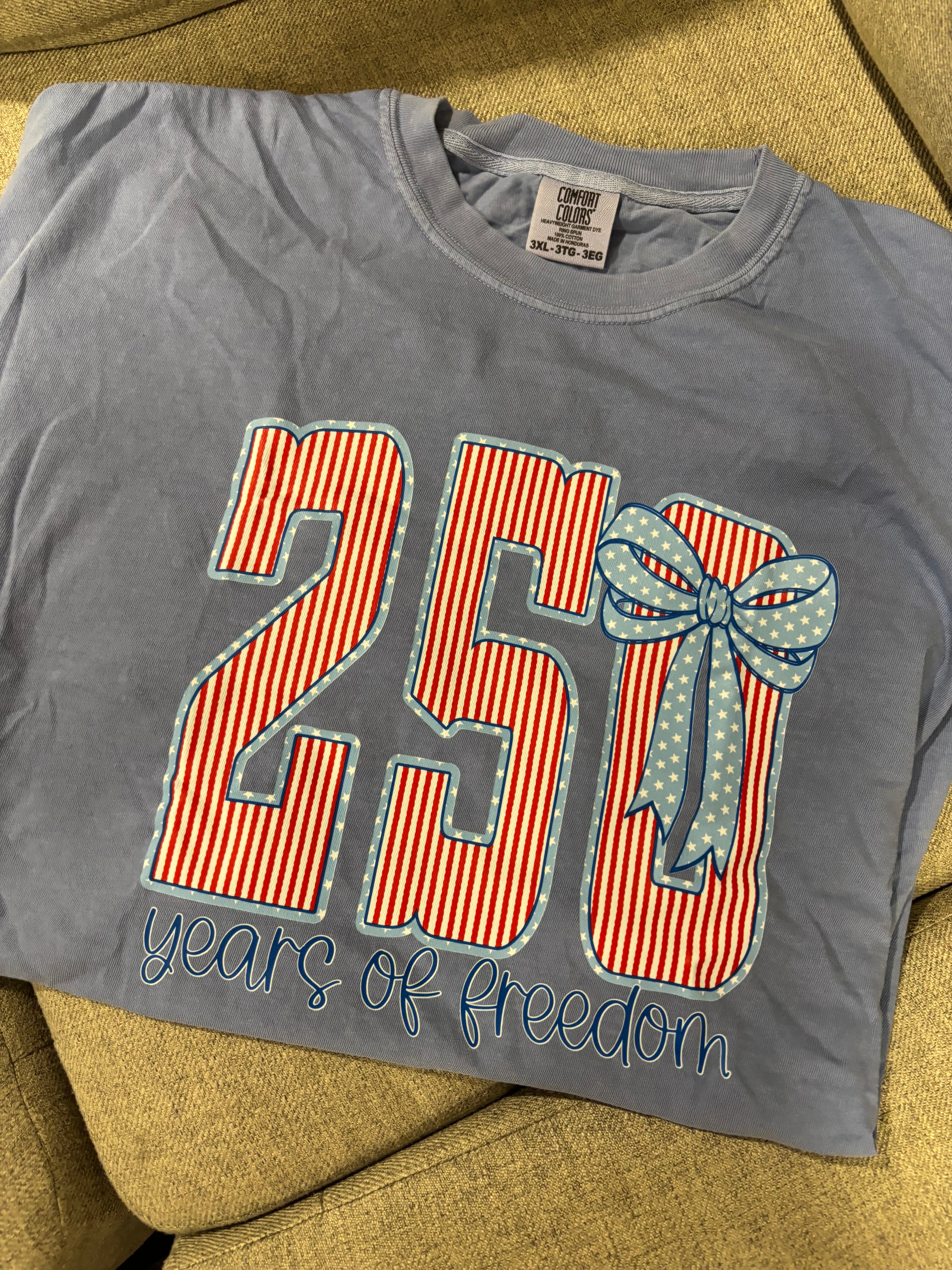 4th of July TShirt 250 Years Size 3XL