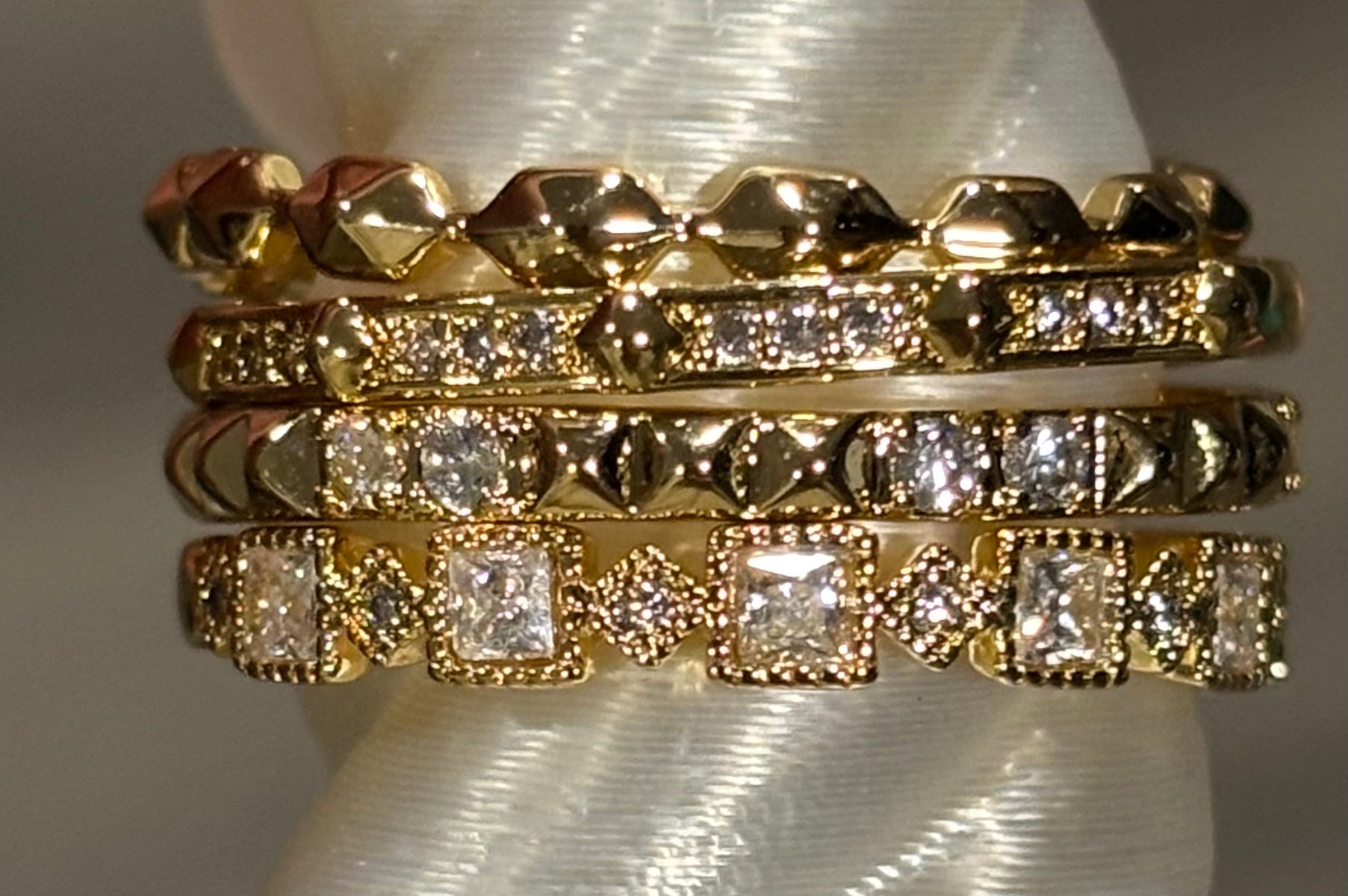 Delicates No Light without Shadow- Gold CZ Size 9