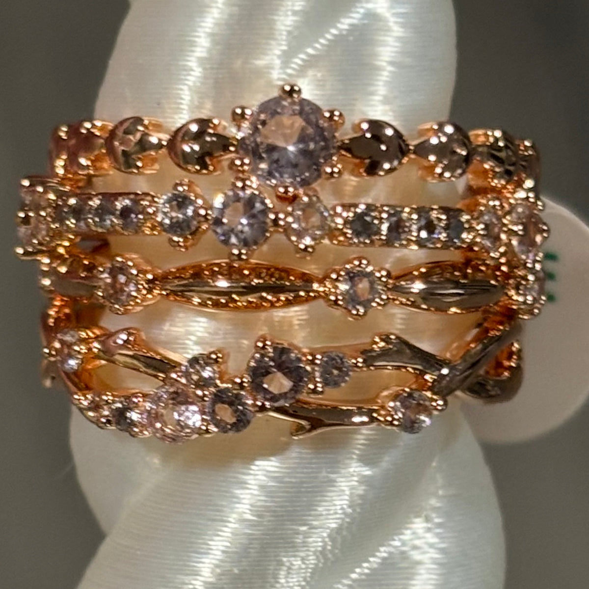 Delicates Tides Whisper to Endless Shore- Rose Gold CZ Size 8