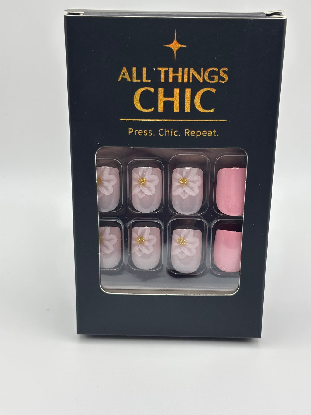 Pink Petals Press-On Nails Short