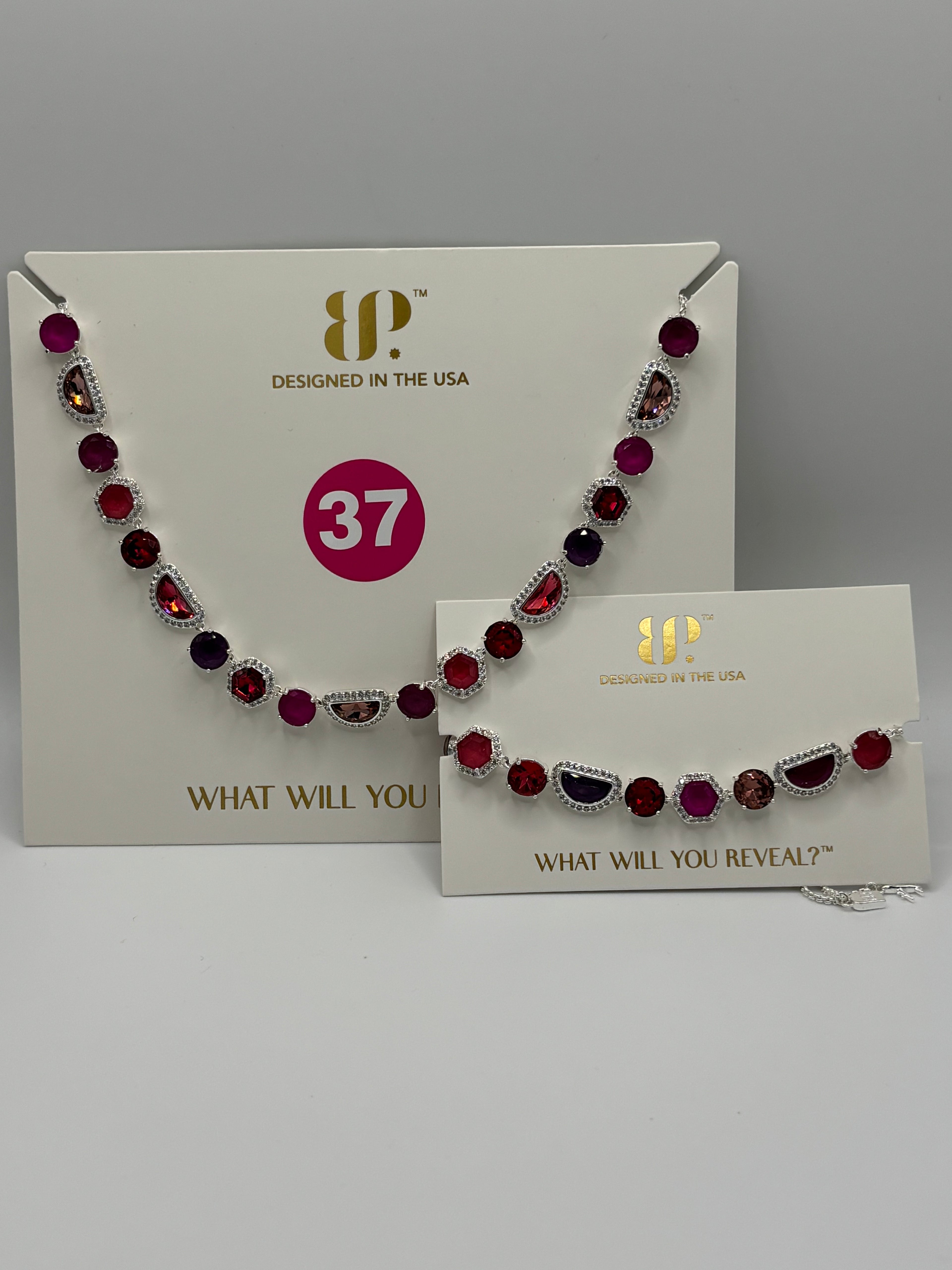 Summer Jewel Candy Necklace and Bracelet Set Rio Heat Silver