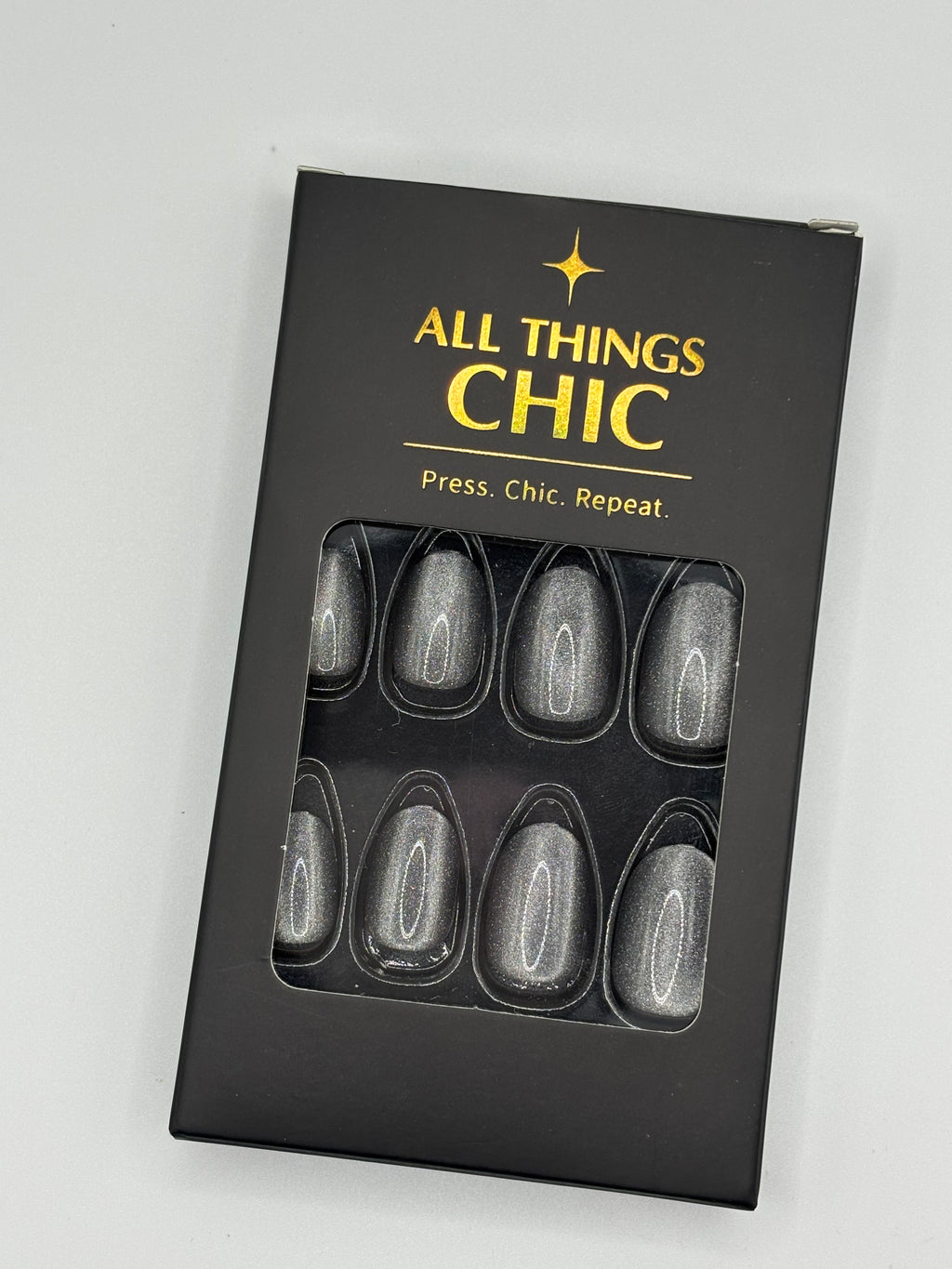 Moonlit Metal Press-On Nails Short