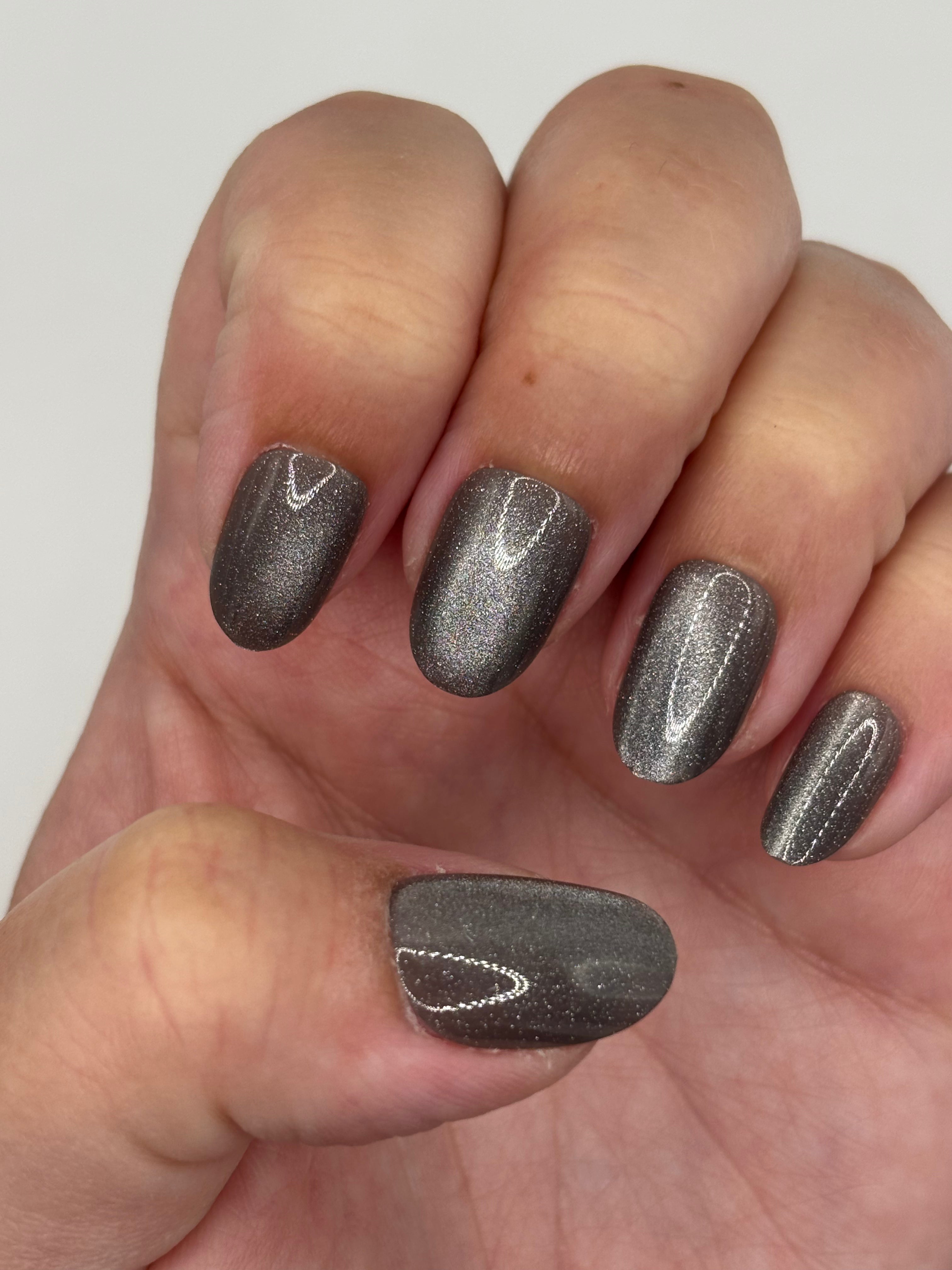 Moonlit Metal Press-On Nails Short