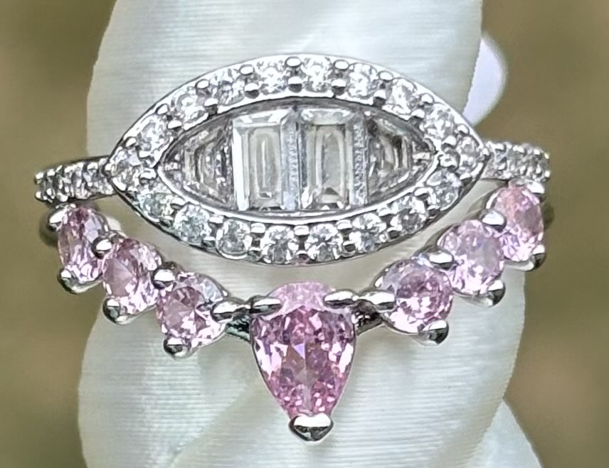 BP Rose Quartz Cubic Zirconia Size 8