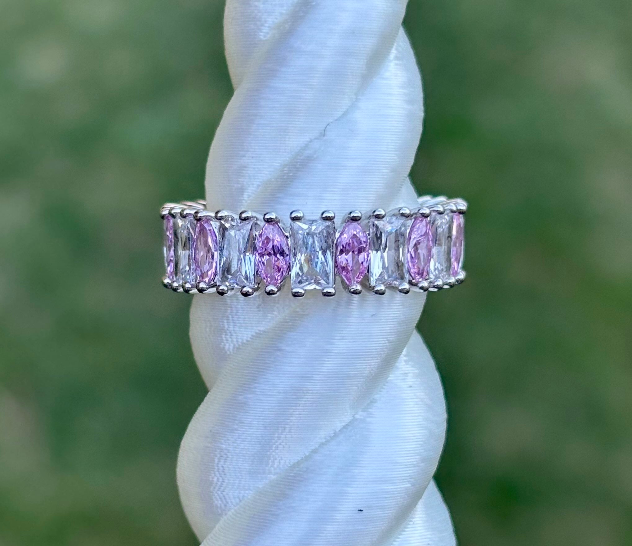 BP Rose Quartz Cubic Zirconia Size 8