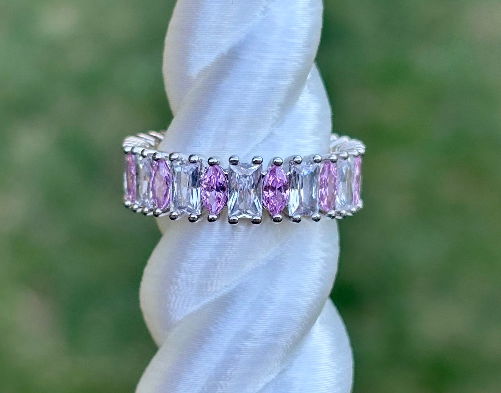 BP Rose Quartz Cubic Zirconia Size 8