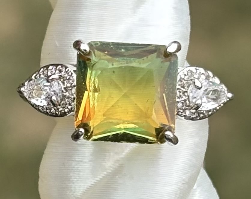 BP Green Bi-color Topaz Size 7