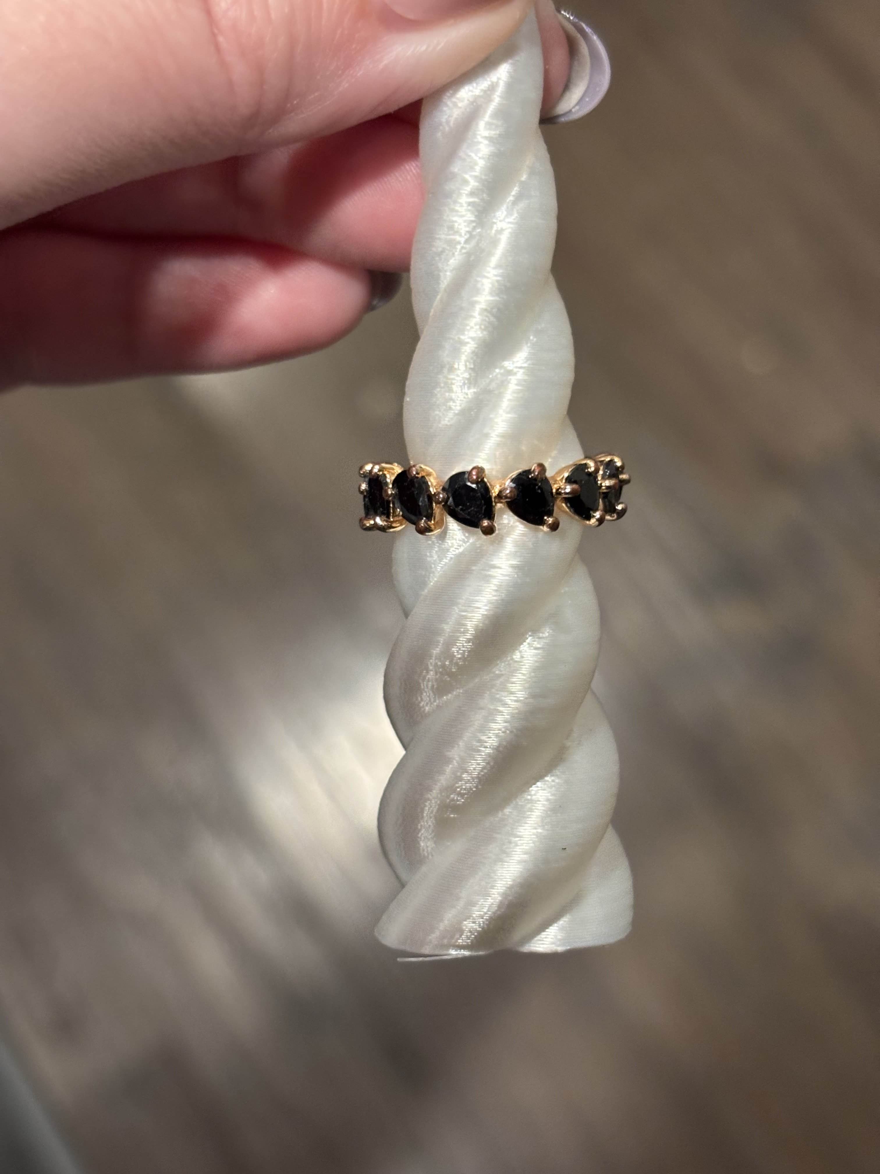 BP Black Onyx Rose Gold Ring Size 6