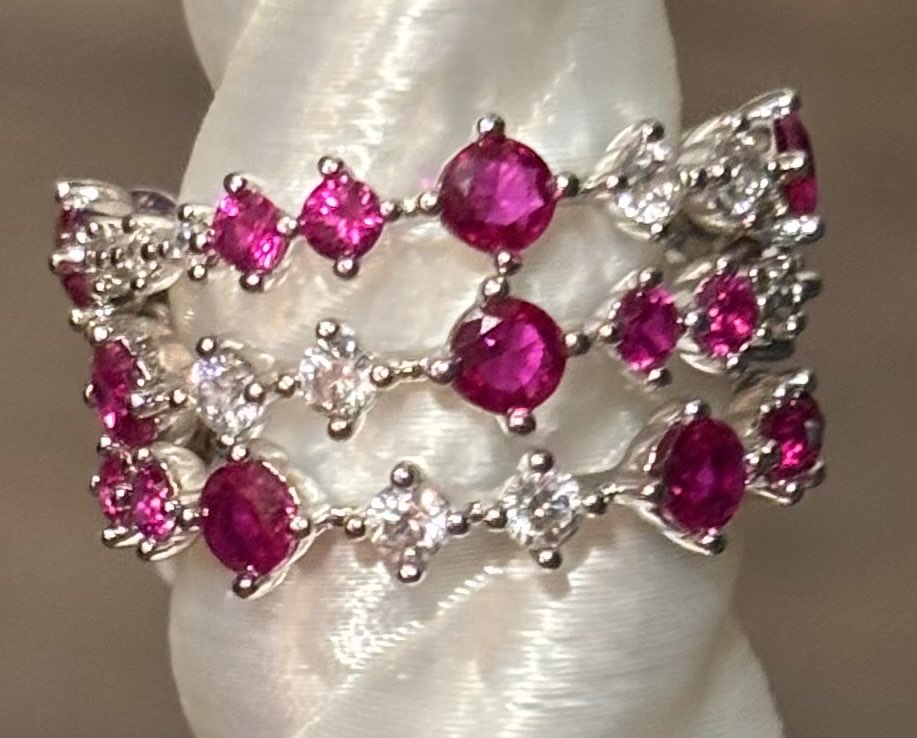 BP Ruby & CZ Ring Size 8